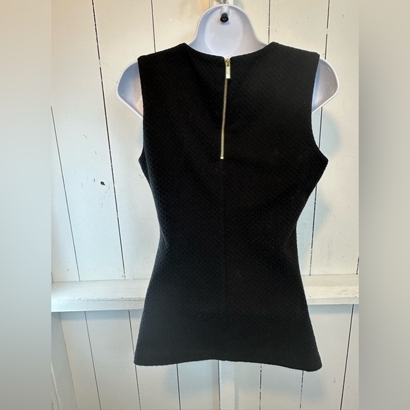 Calvin Klein Black White Gold Zipper Tank Top Work Professional Top Size Small - Picture 6 of 11